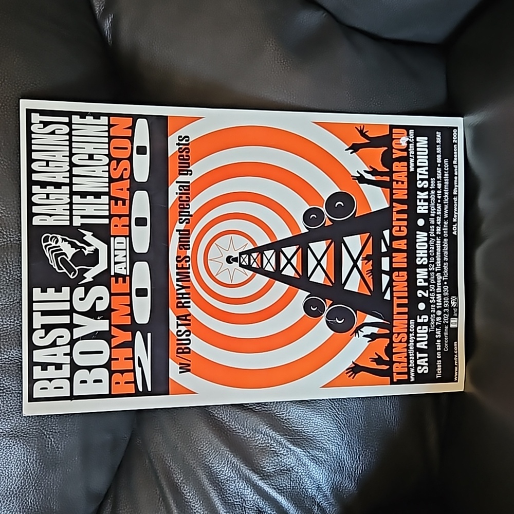 Beastie Boys, Rage Against the Machine Rhyme and Reason 2000 poster.
